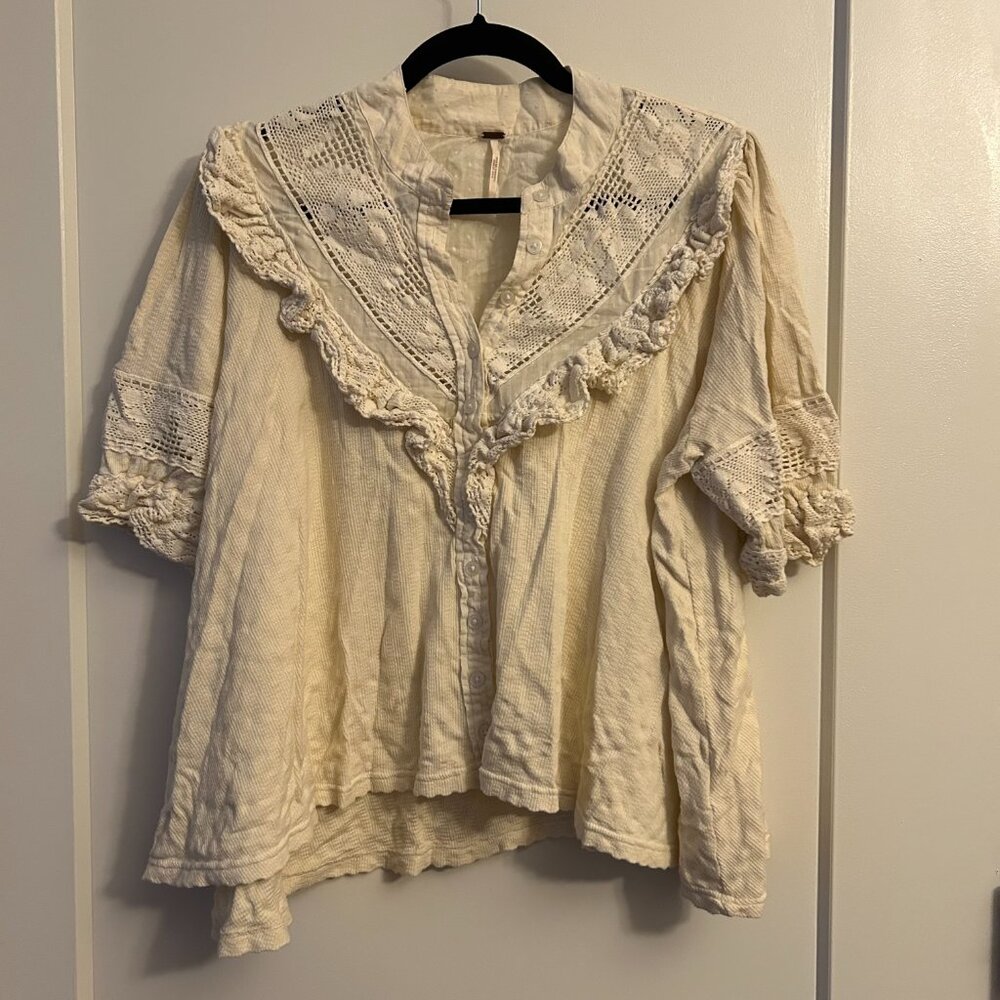 Free People Walk In The Park Top in Off-White